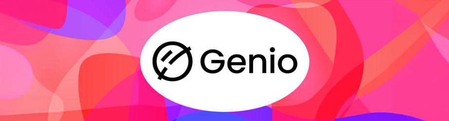 Genio graphic with logo and colorful background