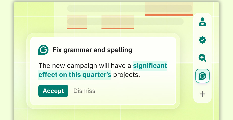 Grammerly graphic with logo and colorful background