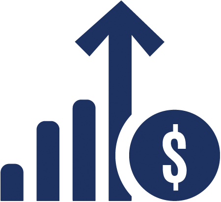 Sales $1.8 Billion - icon with dollar sign and arrow pointing upward