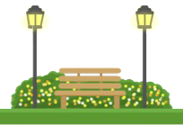 image of a bench and bushes - decorative