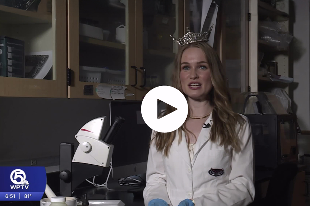 WPTV: FAU Graduate Student Uses Miss Fort Lauderdale Crown to Turn Science Into Action