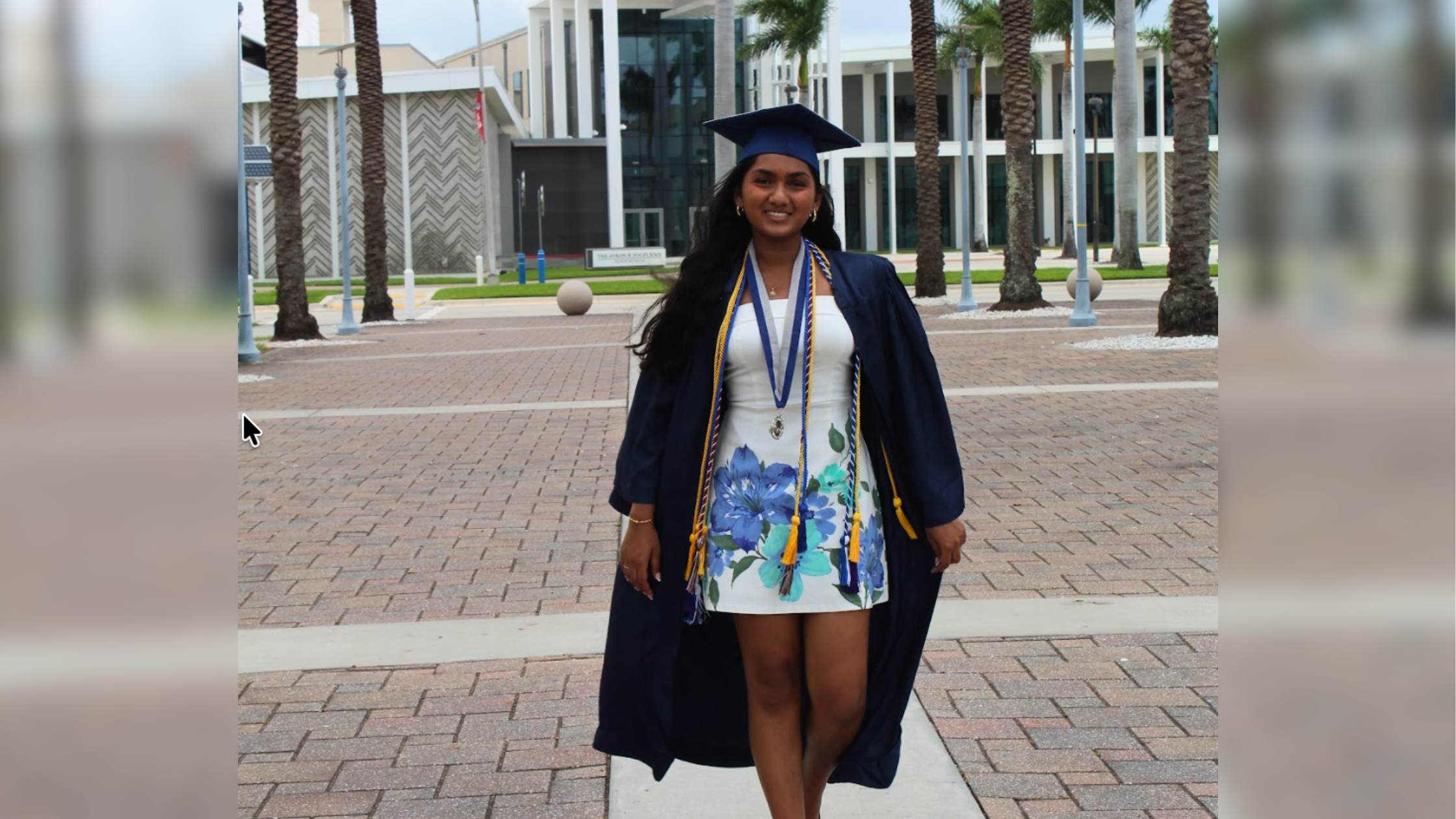 Student in cap and gown