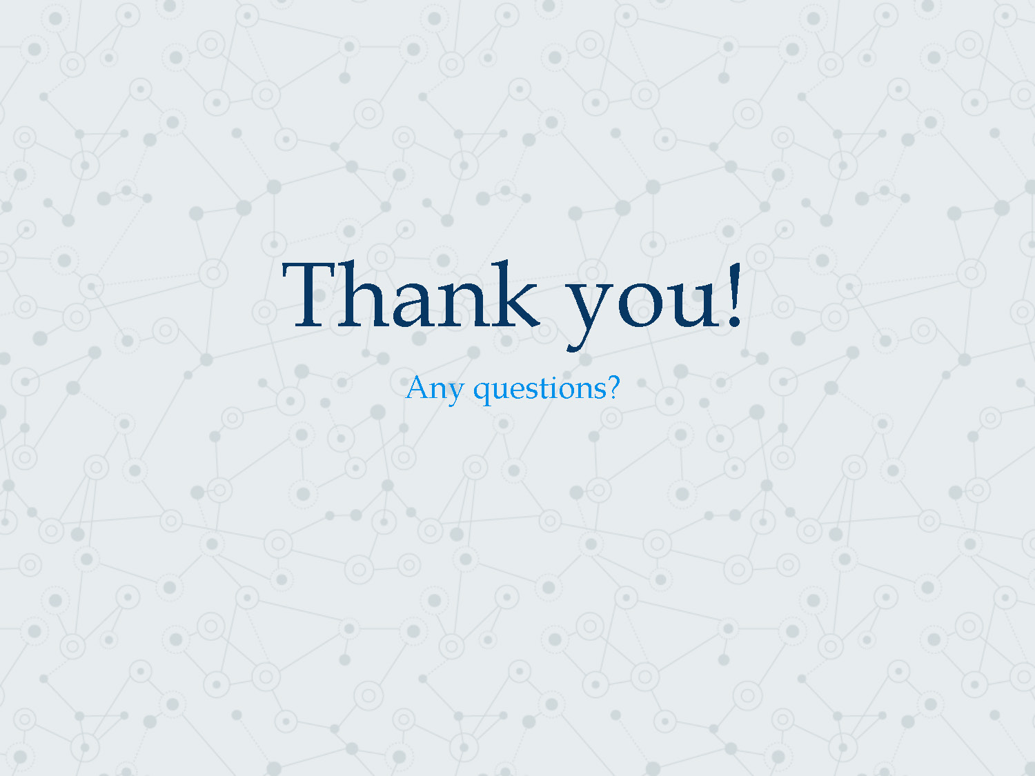 Slide 7: Thank you slide with question prompt for audience interaction