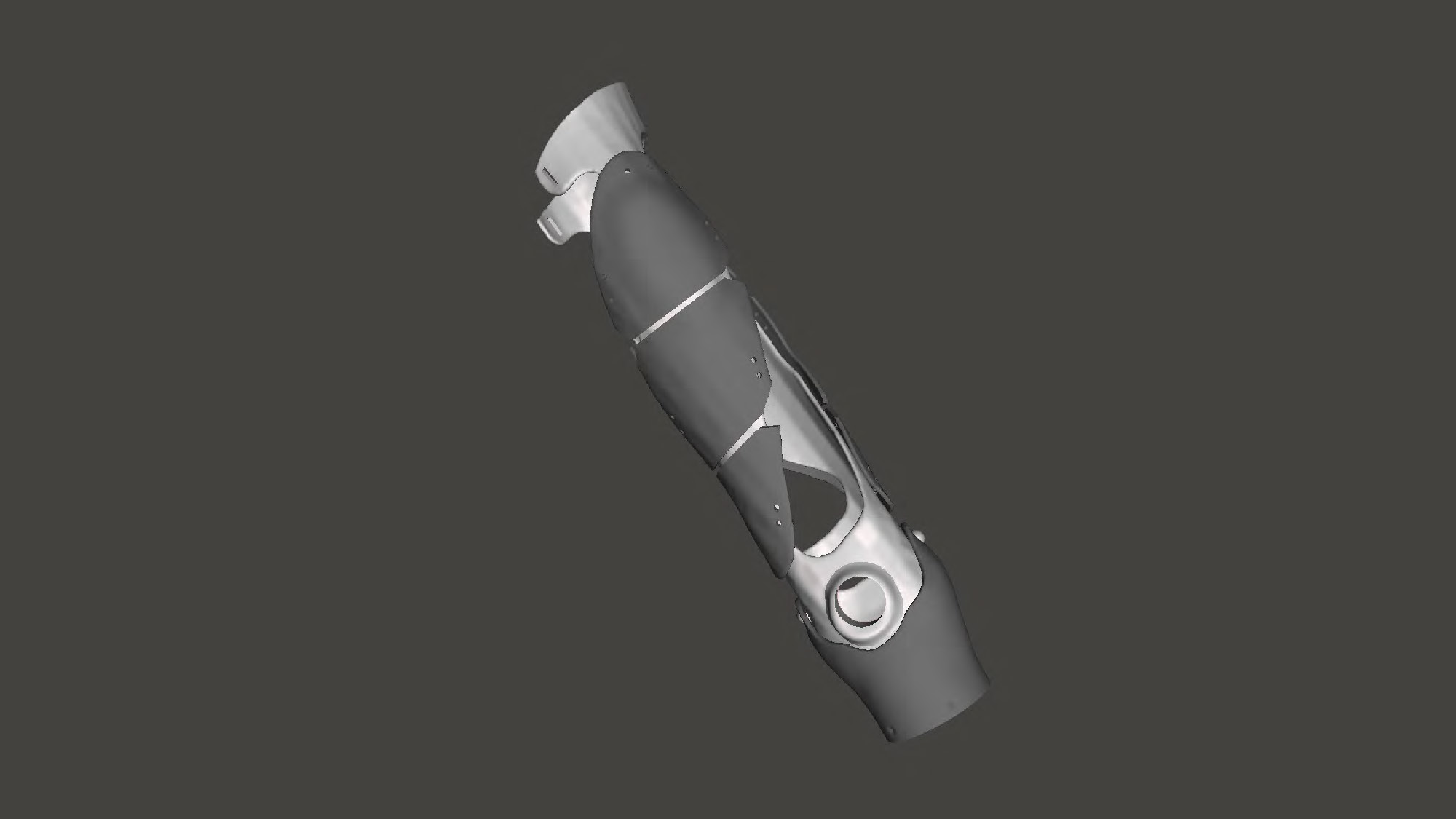 Slide 17: 3D render of a prosthetic device for a human forearm