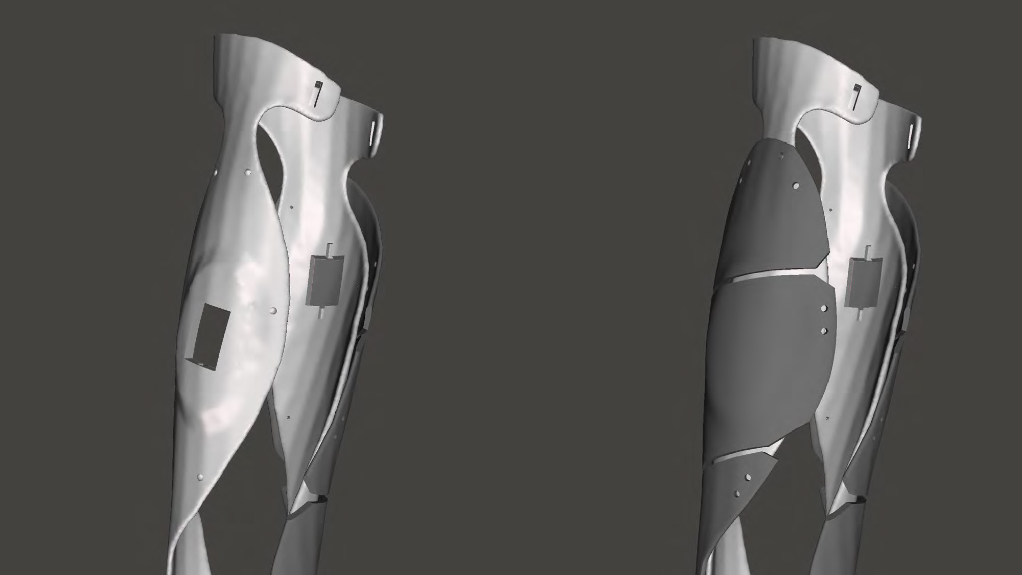 Slide 18: 3D renders of a human forearm prosthetic