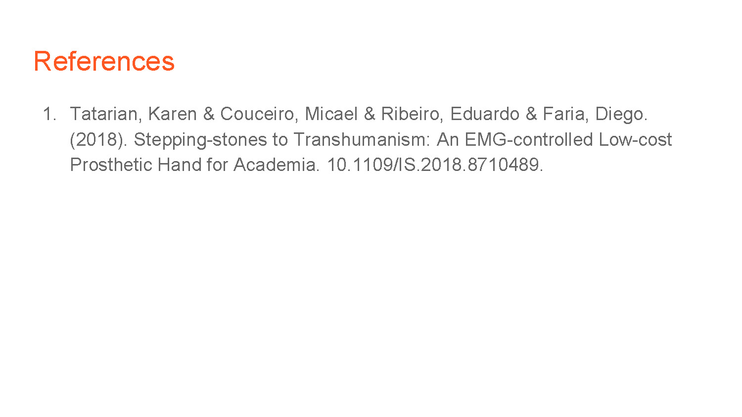 Slide 9: References section with academic citations