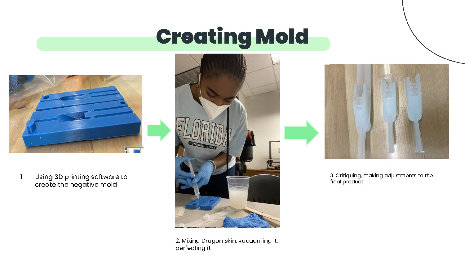 Slide 6: Creating mold process with 3 steps