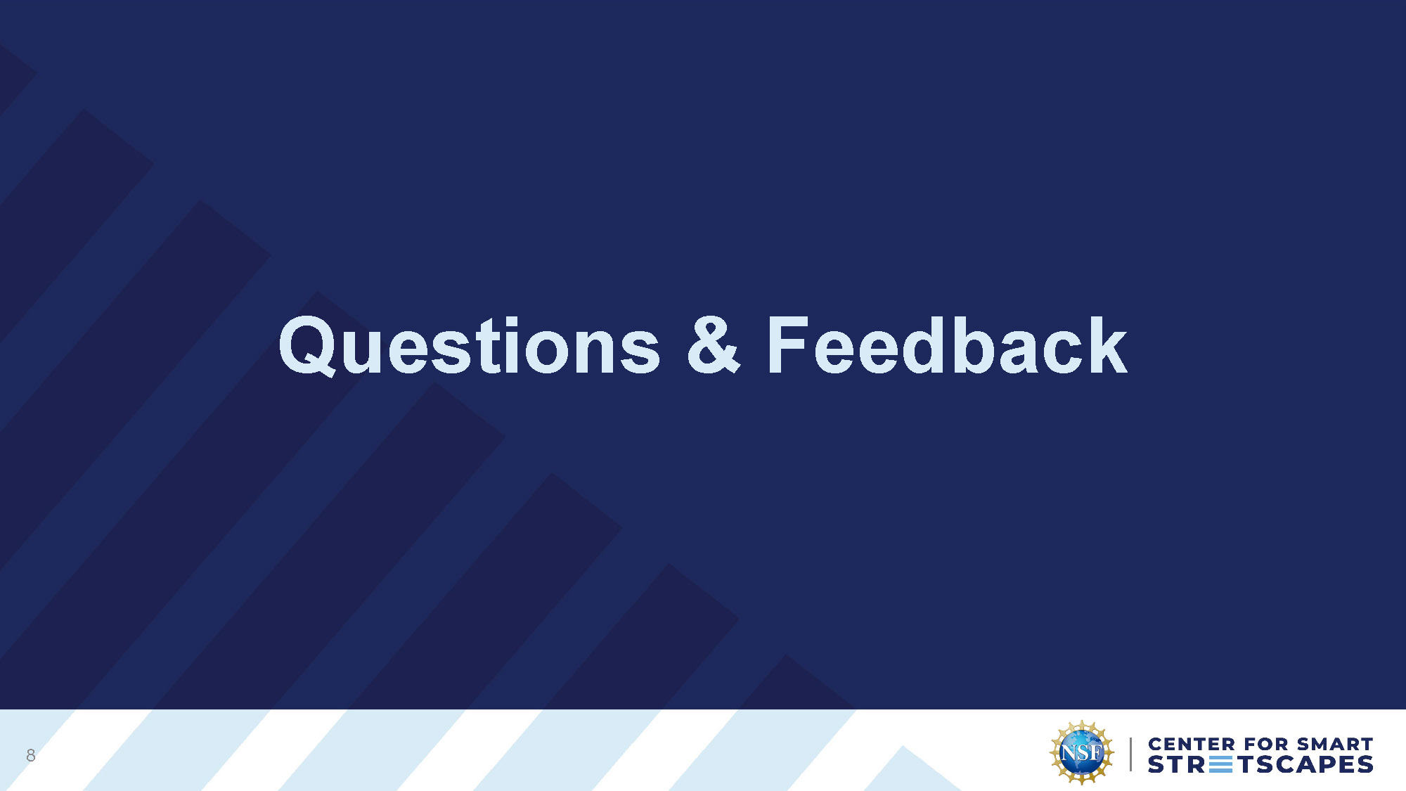Slide 8: Questions and feedback session invitation