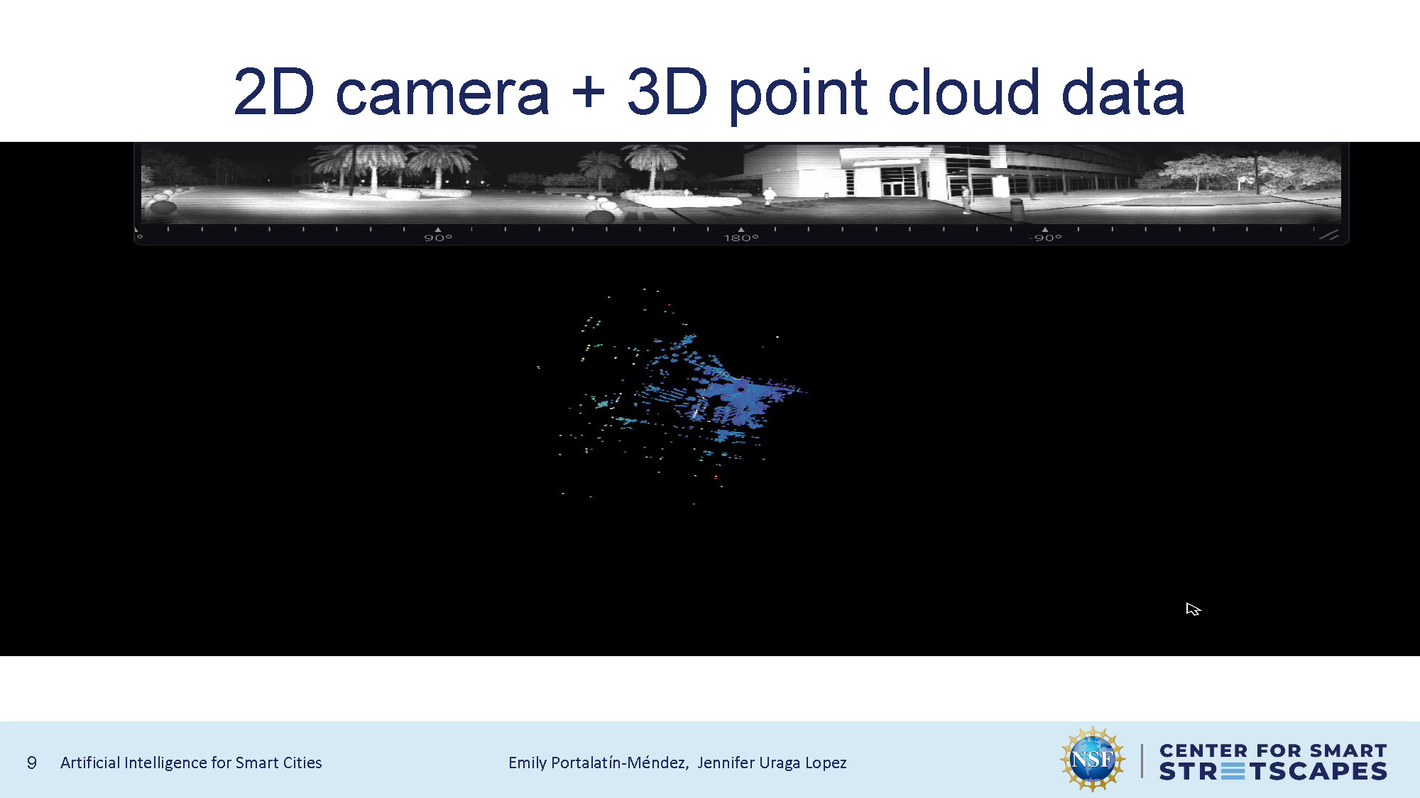Slide 8: 2D camera and 3D point cloud data fusion visualization