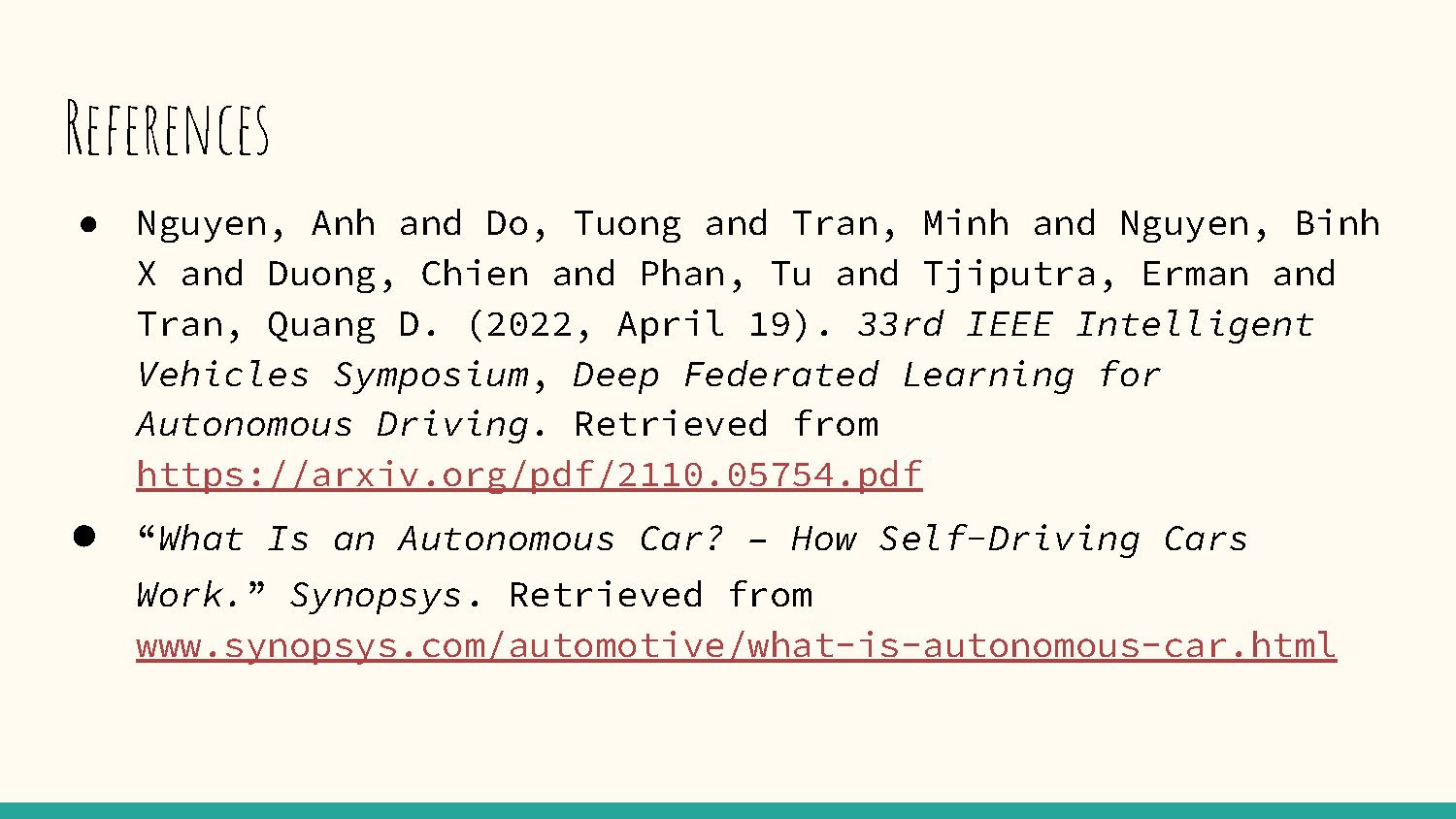 Slide 8: References section listing academic sources and resources used in the research