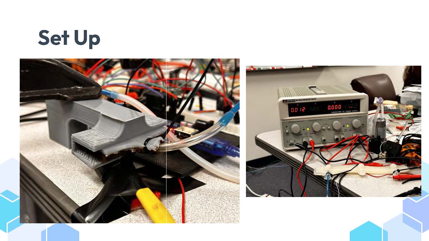Slide 9: Additional Set Up information showing detailed experimental configuration