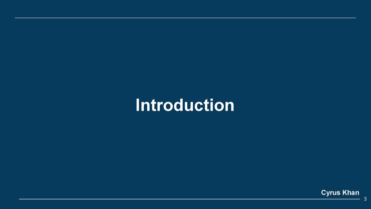 Slide 3: Section divider slide reading Introduction.