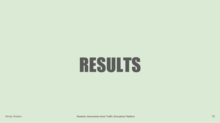 Slide 18: Section divider slide reading Results.