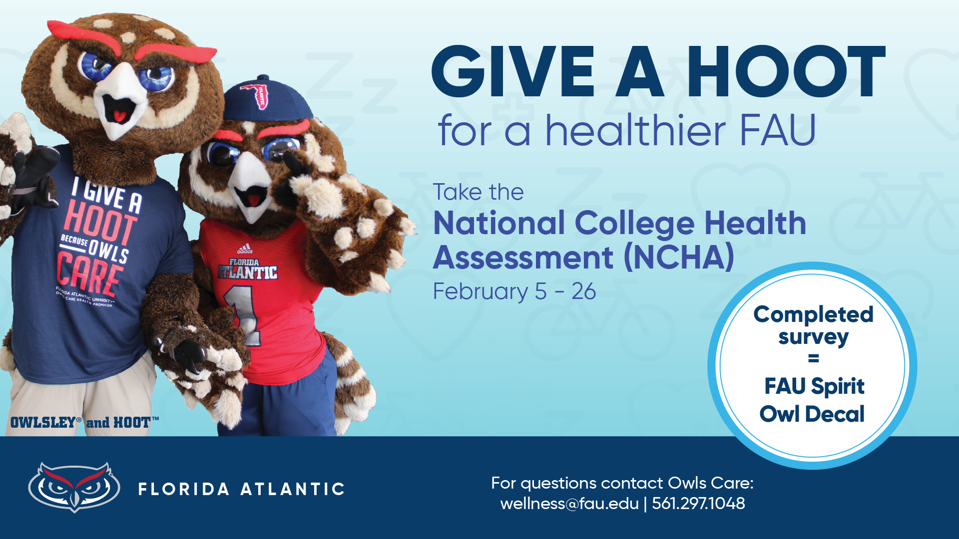 Give a Hoot for a Healthier FAU - Take the National College Health Assessment!