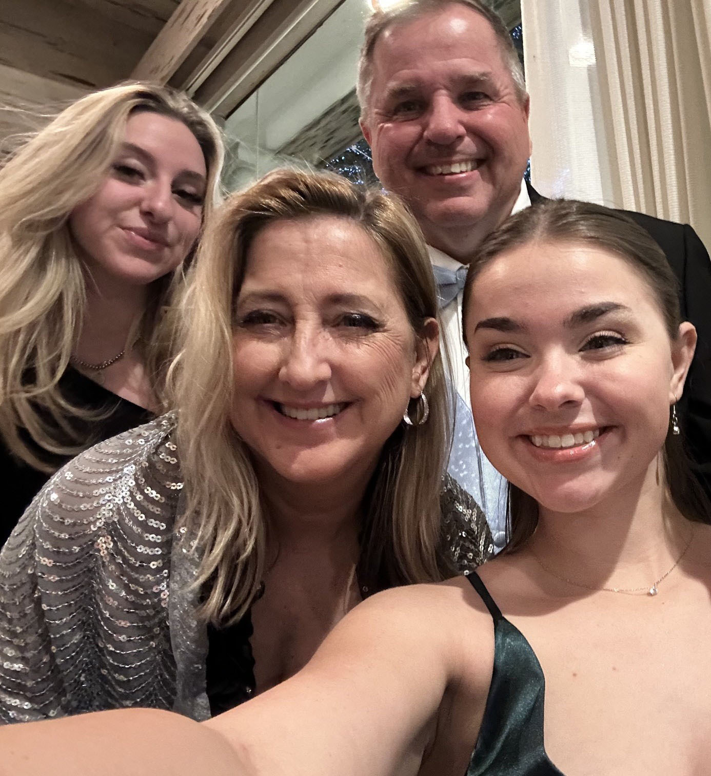 Kevin Muller with his daughter Jade, wife Jeaneen and daughter Amber in 2024.