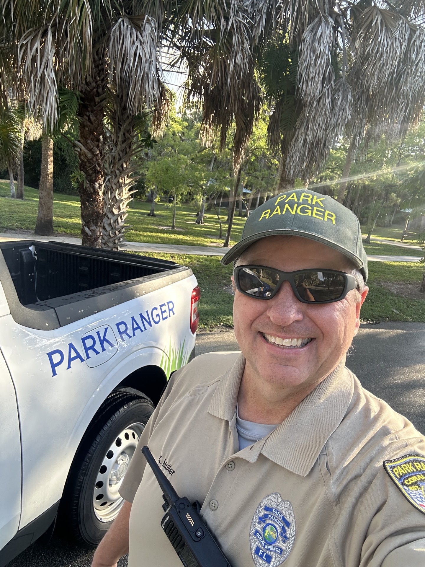 Kevin Muller in uniform as a park ranger for the city of Coral Springs.