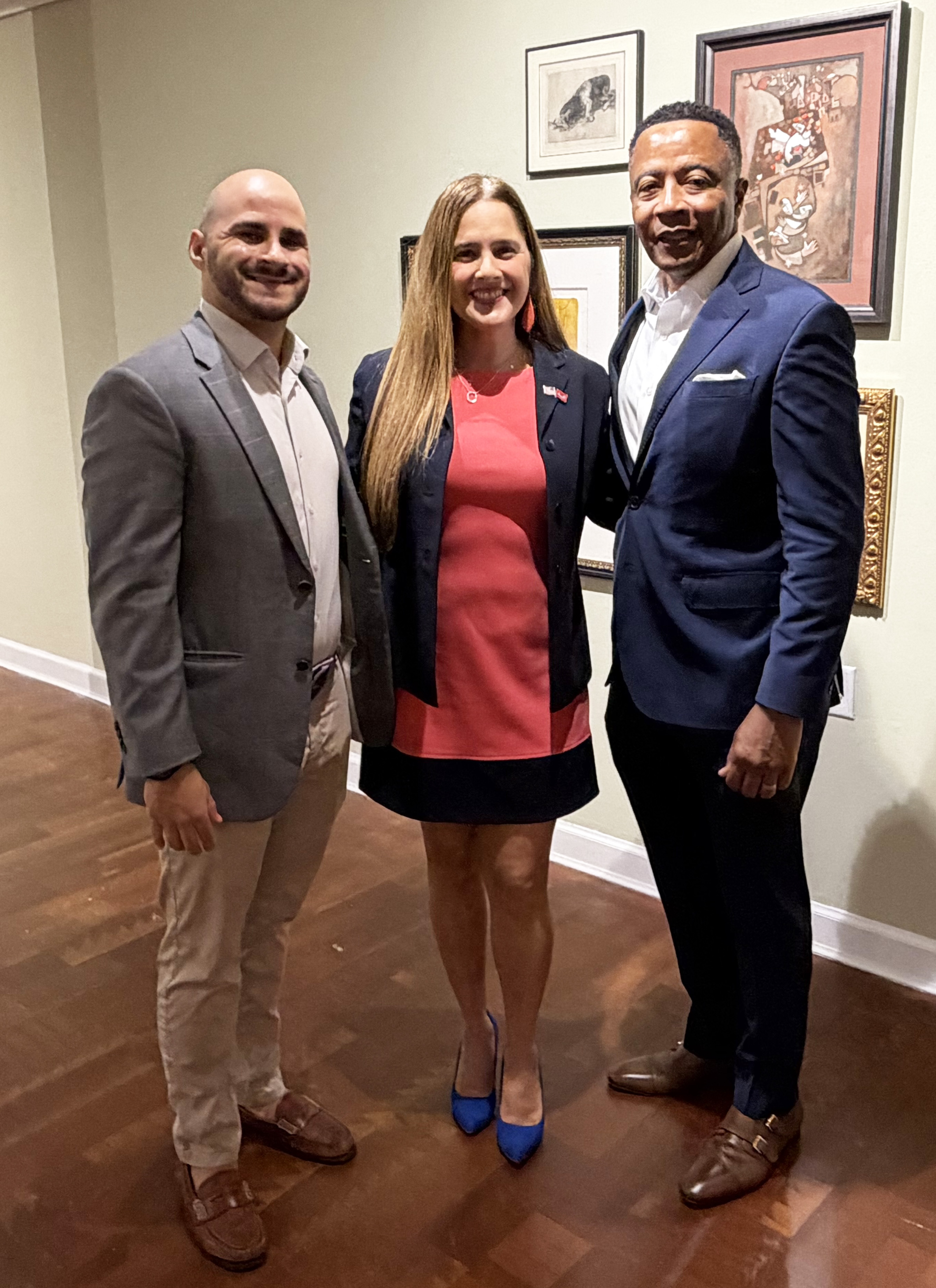 Chris Ferreira, Dr. Naelys Luna and Dr. Derrick Schofield