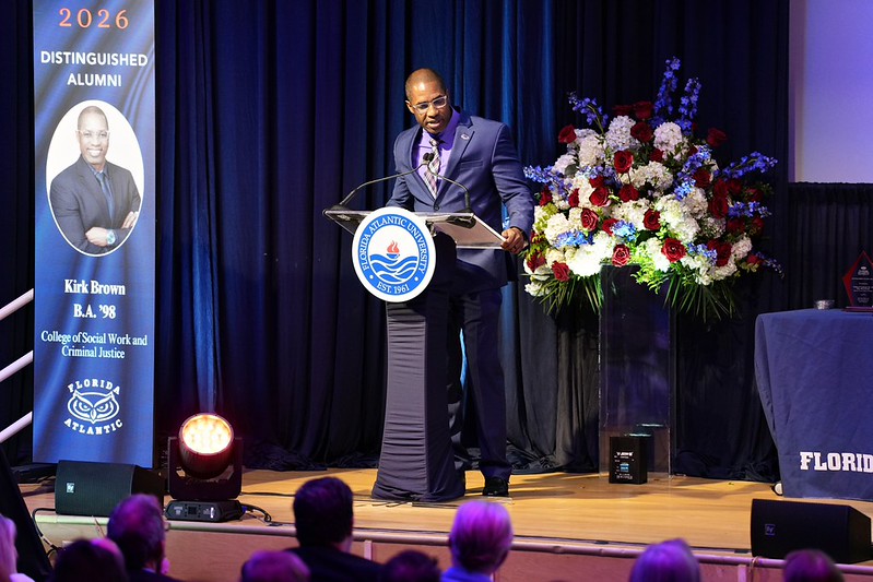 Brown delivering his acceptance speach