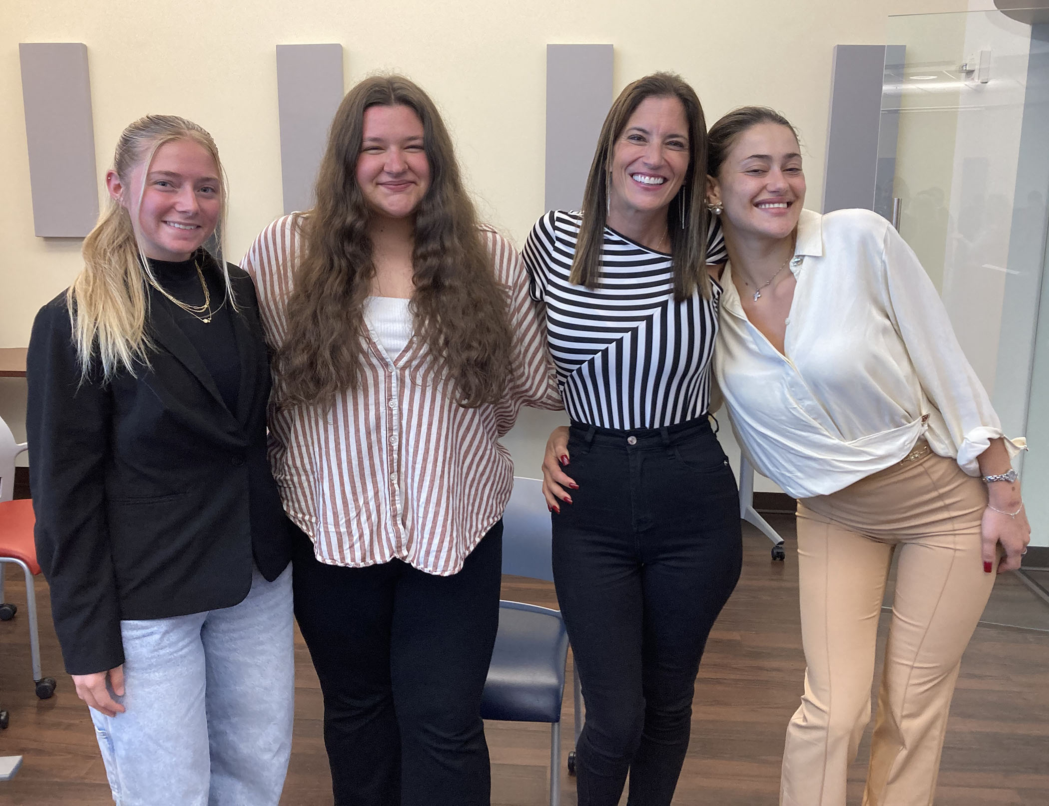 Graduating vanguard with her underclassmen and instructor