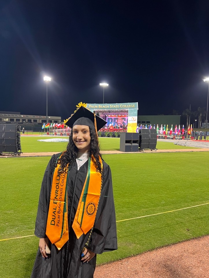 Anderson at her December 2023 Palm Beach State College graduation