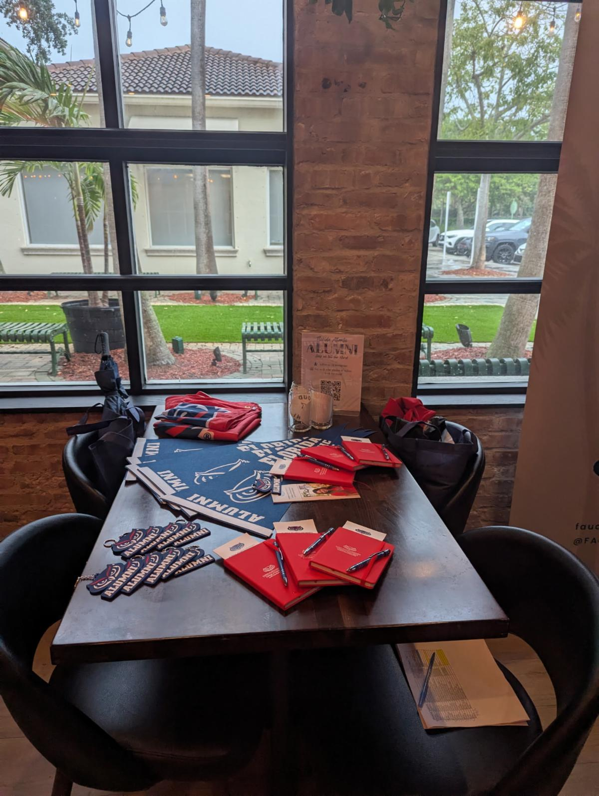 FAU merchandise on table