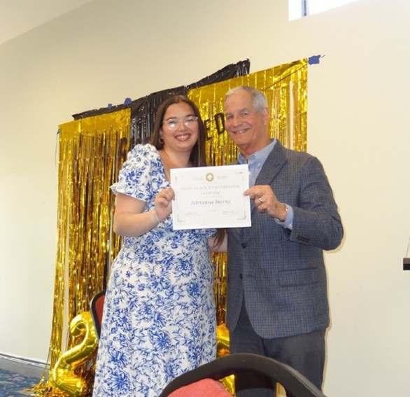 Iacono and de la Torre at the end of year Mock Trial Team banquet, where Iacono