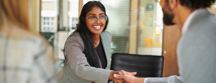 Two people shaking hands