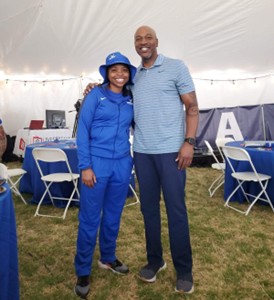 Samira McKay with retired Chief Master Sergeant of the Air Force Kaleth O. Wright