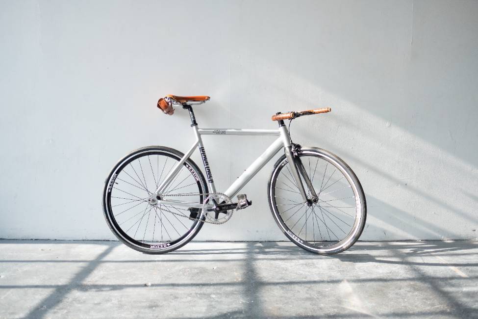 bike against a white wall