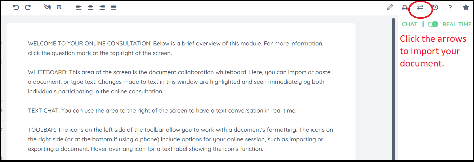 How to import a document into the whiteboard