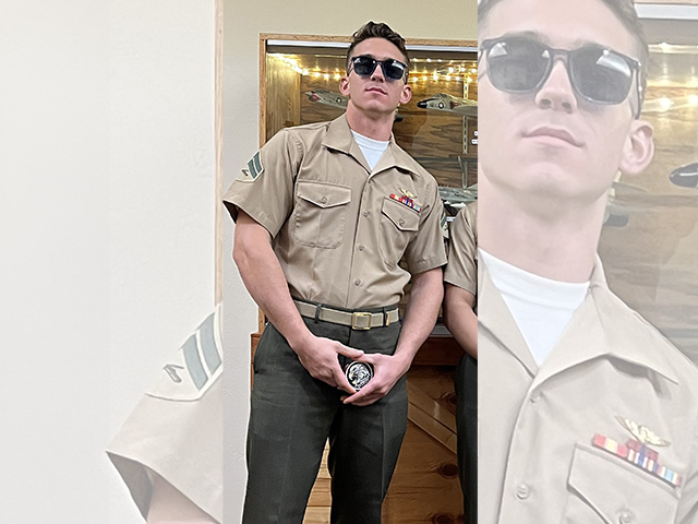 student dressed in army formal attire