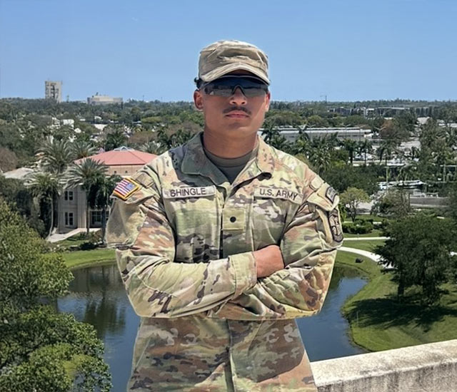  Lamont Shingle standing in military uniform