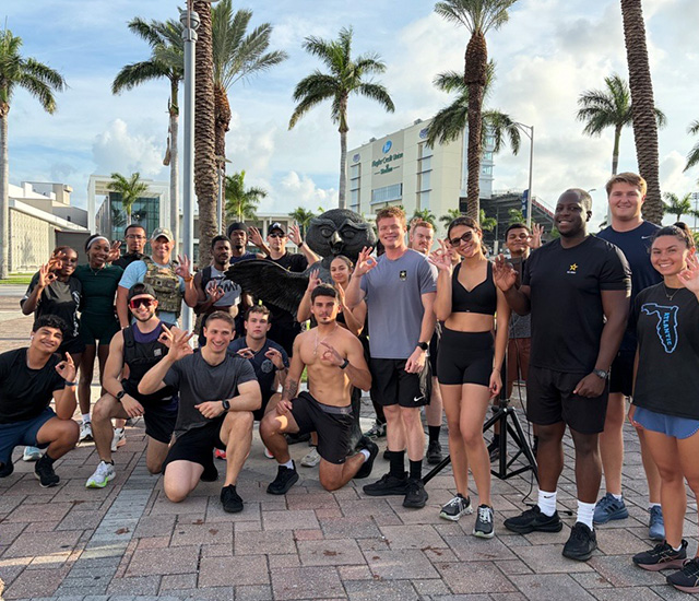 FAU MVSS group of students posing for challenge