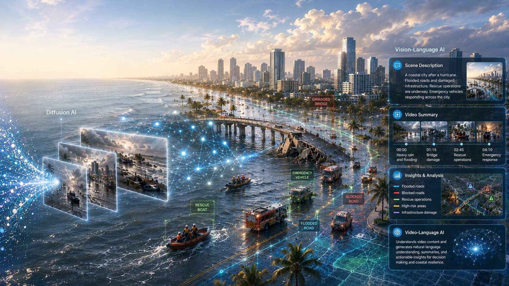 Generative and Vision-Language AI for Disaster Intelligence