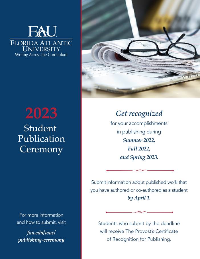 2023 Student Publication Ceremony Flyer